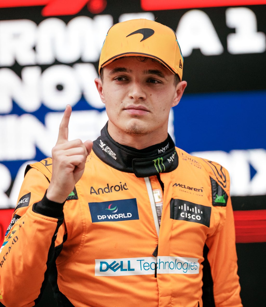McLaren’s British driver Norris claimed his best time on intermediate wet tyres. Photo: EPA McLaren’s British driver Norris claimed his best time on intermediate wet tyres. Photo: EPA