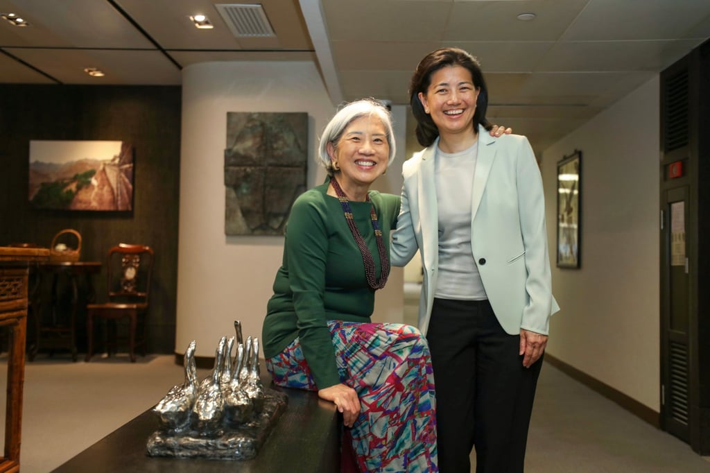 Marjorie Yang (left), chaiman of Esquel Group, and Nisa Leung, managing partner of Qiming Venture Partners, are two of the three Hong Kong representatives to the Apec Business Advisory Council. Photo: Xiaomei Chen Marjorie Yang (left), chaiman of Esquel Group, and Nisa Leung, managing partner of Qiming Venture Partners, are two of the three Hong Kong representatives to the Apec Business Advisory Council. Photo: Xiaomei Chen