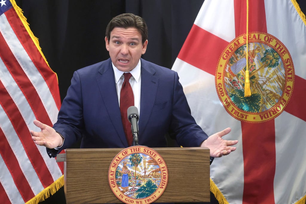 Florida Governor Ron DeSantis signed the disputed law in May 2023. Photo: Orlando Sentinel via AP