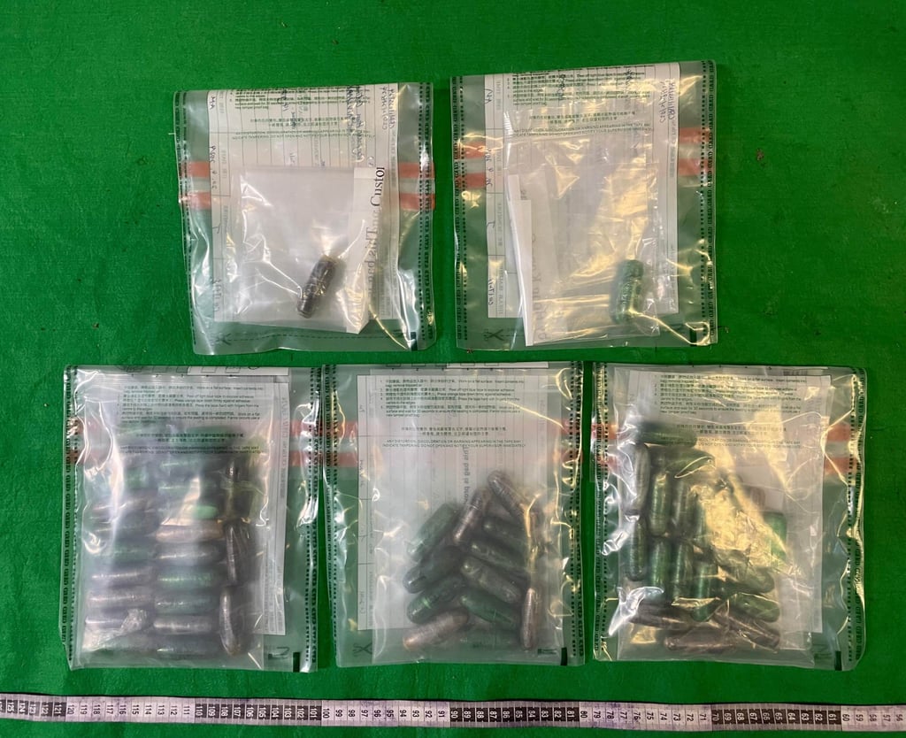 Pellets of suspected cocaine seized by customs. Photo: SCMP Pellets of suspected cocaine seized by customs. Photo: SCMP