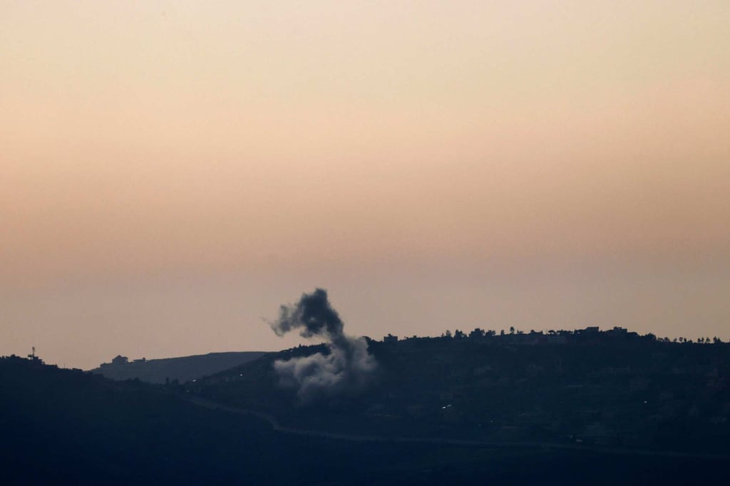 Smoke billowing above the Lebanese village of Odaisseh during Israeli bombardment on Monday. Photo: AFP Smoke billowing above the Lebanese village of Odaisseh during Israeli bombardment on Monday. Photo: AFP