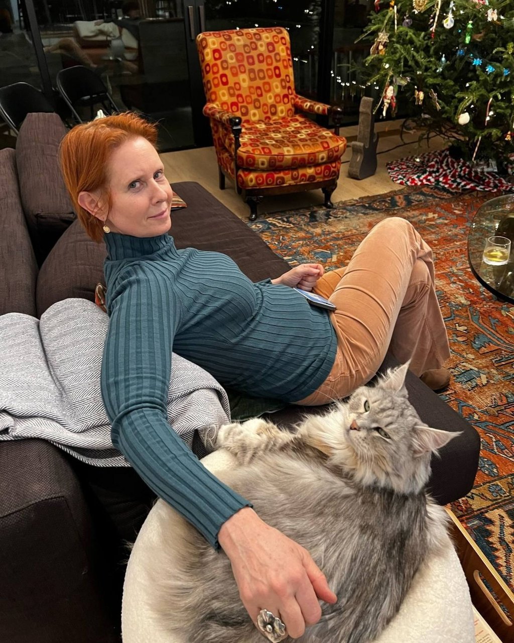 Cynthia Nixon, embracing home comforts on social media in December 2023. Photo: @cynthiaenixon/Instagram Cynthia Nixon, embracing home comforts on social media in December 2023. Photo: @cynthiaenixon/Instagram