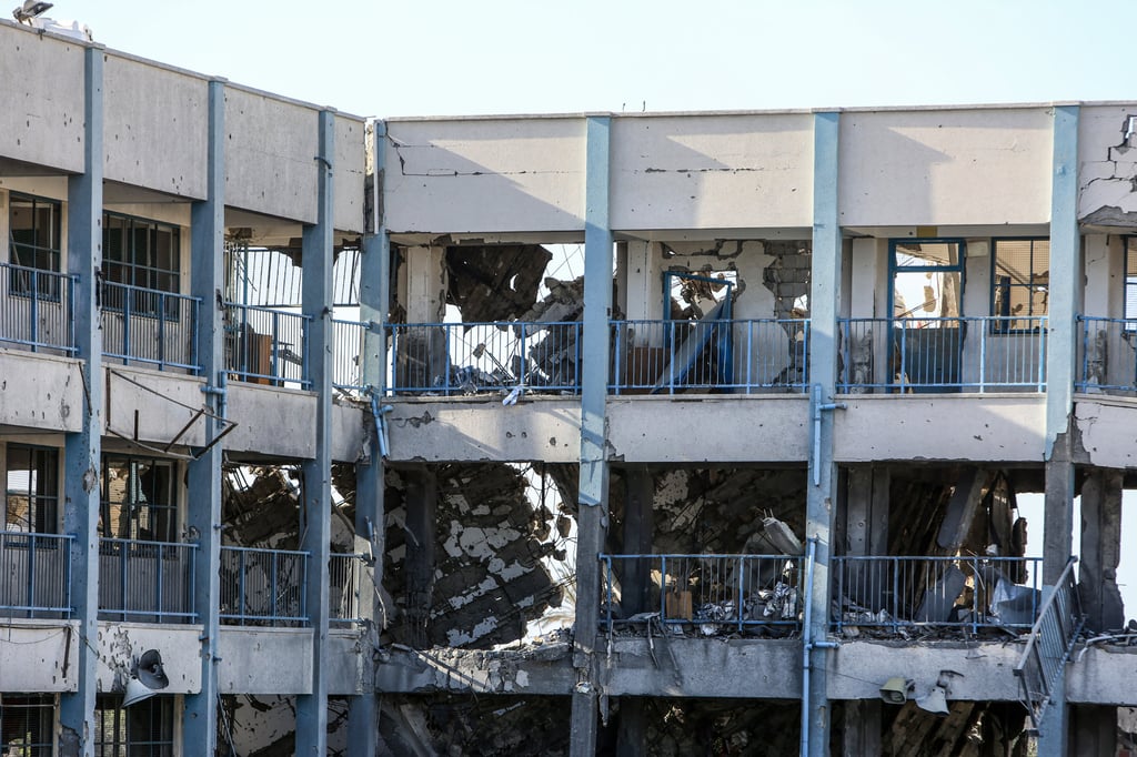 A destroyed UNRWA school in the southern Gaza Strip. Photo: dpa