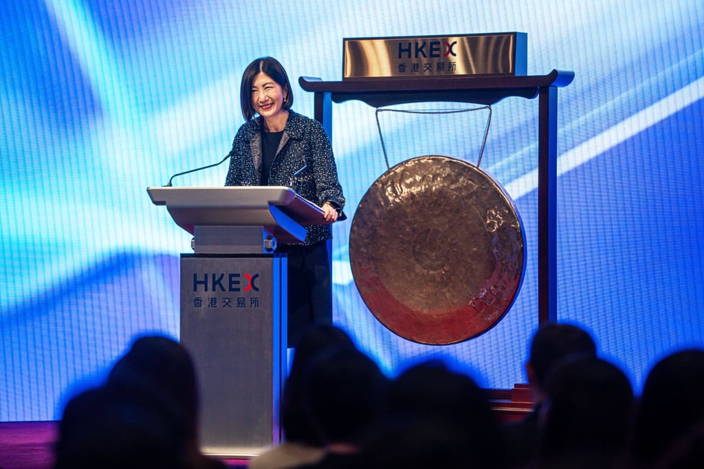CEO Bonnie Chan speaks during an event at the exchange in Hong Kong on March 8, 2024. Photo: Bloomberg CEO Bonnie Chan speaks during an event at the exchange in Hong Kong on March 8, 2024. Photo: Bloomberg