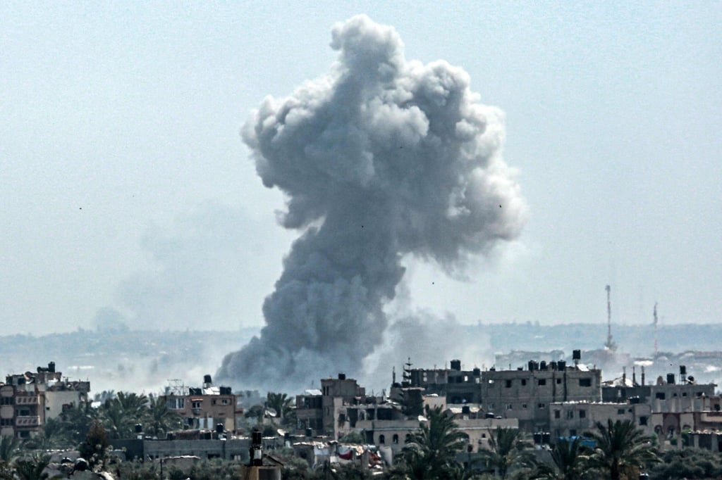 An Israeli bombardment north of Nuseirat in the central Gaza Strip on Tuesday. Photo: AFP