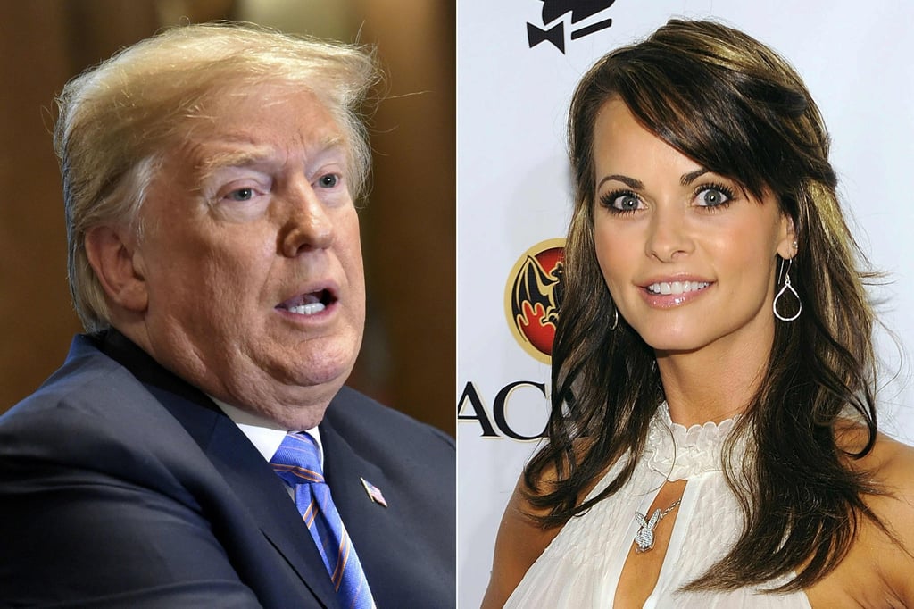 This combination of pictures shows then US President Donald Trump in Washington in July 2018, and Playboy model Karen McDougal in Miami Beach, Florida, in February 2010. Photos: AFP