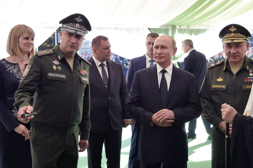 Deputy Defence Minister Timur Ivanov, Russia’s President Vladimir Putin and Russian Defence Minister Sergei Shoigu in 2018. File photo: Sputnik via AFP Deputy Defence Minister Timur Ivanov, Russia’s President Vladimir Putin and Russian Defence Minister Sergei Shoigu in 2018. File photo: Sputnik via AFP