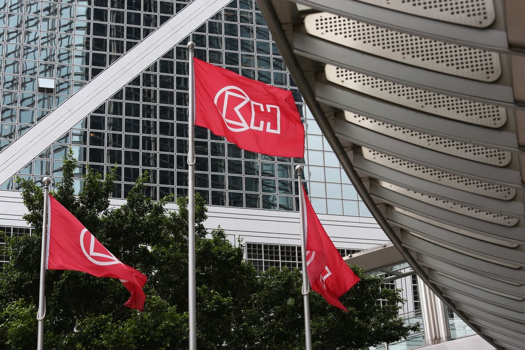 Flags of CK Hutchison Holdings are seen outside Cheung Kong Center in Central. Photo: Nora Tam