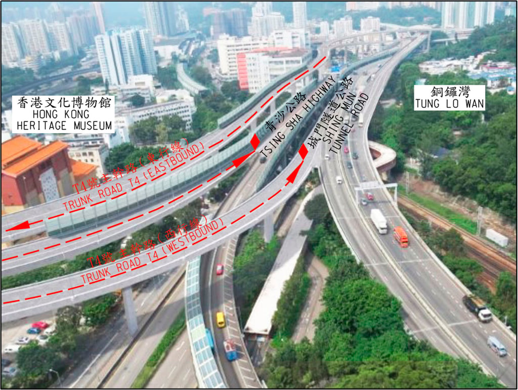 Connection points of the proposed Trunk Road T4. Photo: Legco
