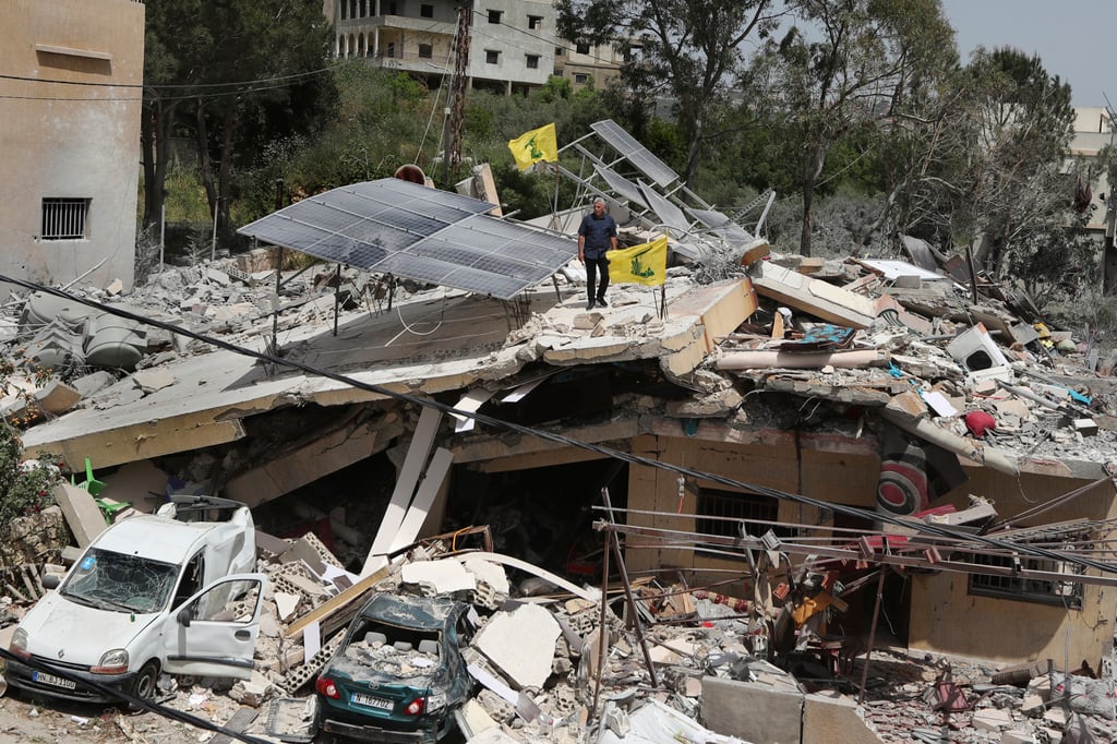 A house destroyed by an Israeli air strike, in Hanine village, southern Lebanon. Photo: AP