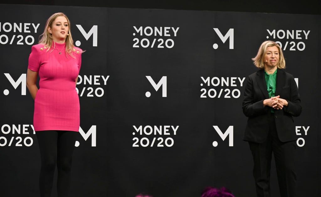 Scarlett Sieber (left), chief strategy and growth officer at Money20/20 and Tracey Davies, global president of Money20/20, deliver opening remarks at Money20/20 Asia in Bangkok on April 23, 2024. Photo: Matt Haldane