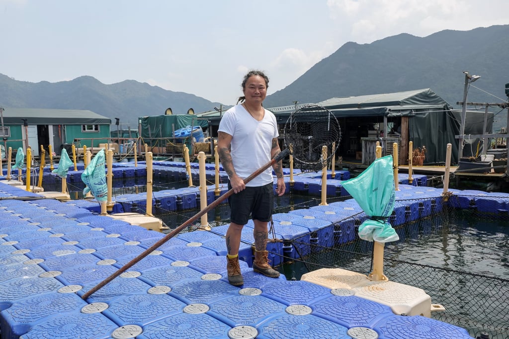 Alex Lam, owner of Hong Kong Aquaculture, tends to his fish farm in Yung Shue O. Photo: Edmond So Alex Lam, owner of Hong Kong Aquaculture, tends to his fish farm in Yung Shue O. Photo: Edmond So