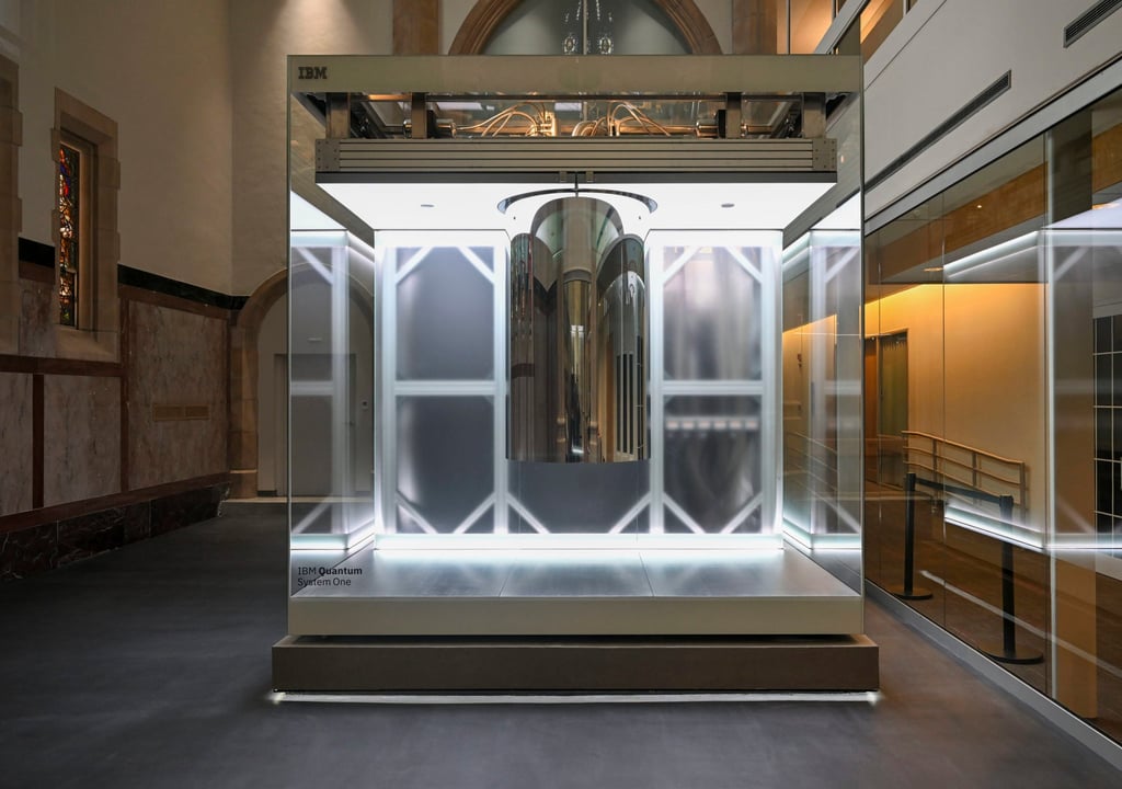 An IBM Quantum System One, the first commercially available circuit-based quantum computer, pictured at a US university last month. Quantum computing is one of the areas covered by Aukus Pillar Two Photo: AP An IBM Quantum System One, the first commercially available circuit-based quantum computer, pictured at a US university last month. Quantum computing is one of the areas covered by Aukus Pillar Two Photo: AP