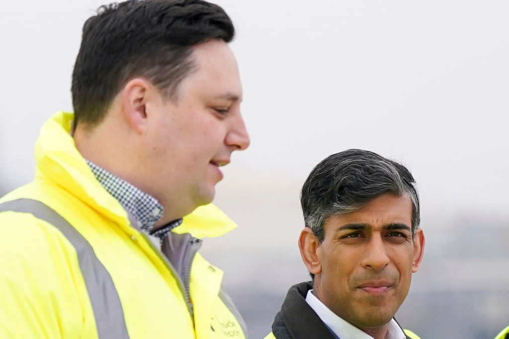 Britain’s Prime Minister Rishi Sunak and Tees Valley Mayor Ben Houchen. Photo: AP