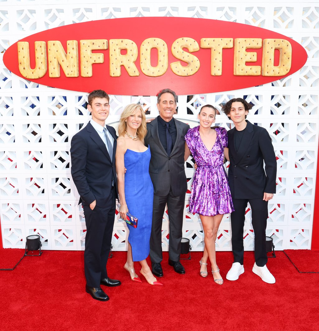 Jerry Seinfeld with his family, including wife Jessica, and children Shepherd, Sascha and Julian, on April 30. Photo: Getty Images Jerry Seinfeld with his family, including wife Jessica, and children Shepherd, Sascha and Julian, on April 30. Photo: Getty Images