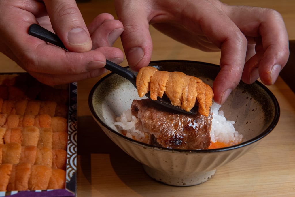 Wagyu and sea urchin clay pot rice at Sukiyaki Nakagawa, in Causeway Bay. Photo: Sukiyaki Nakagawa Wagyu and sea urchin clay pot rice at Sukiyaki Nakagawa, in Causeway Bay. Photo: Sukiyaki Nakagawa