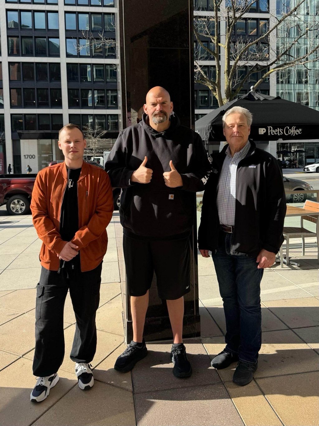 John Fetterman meets with a Ukrainian soldier in the US
