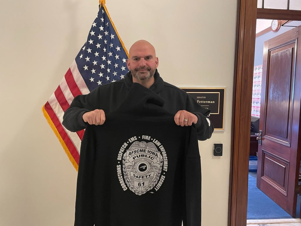 John Fetterman at his office in the US Capitol