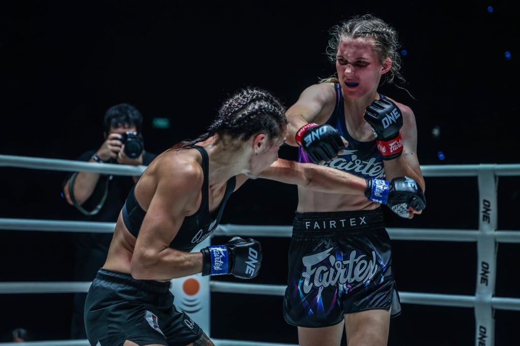 Smilla Sundell and Natalia Diachkova exchange blows during their encounter. Photo: ONE Championship Smilla Sundell and Natalia Diachkova exchange blows during their encounter. Photo: ONE Championship