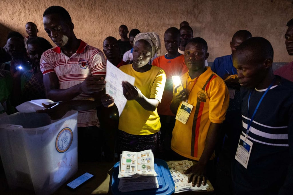 A polling station official counts ballots at the Abena school in N’Djamena, Chad on Monday. Photo: AFP A polling station official counts ballots at the Abena school in N’Djamena, Chad on Monday. Photo: AFP