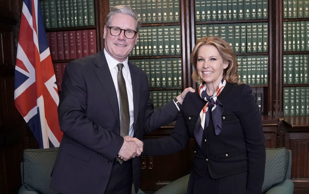 Labour leader Keir Starmer, left, shakes hands with former Conservative MP Natalie Elphicke in his parliamentary office in the House of Commons, London on Wednesday. Photo: AP Labour leader Keir Starmer, left, shakes hands with former Conservative MP Natalie Elphicke in his parliamentary office in the House of Commons, London on Wednesday. Photo: AP