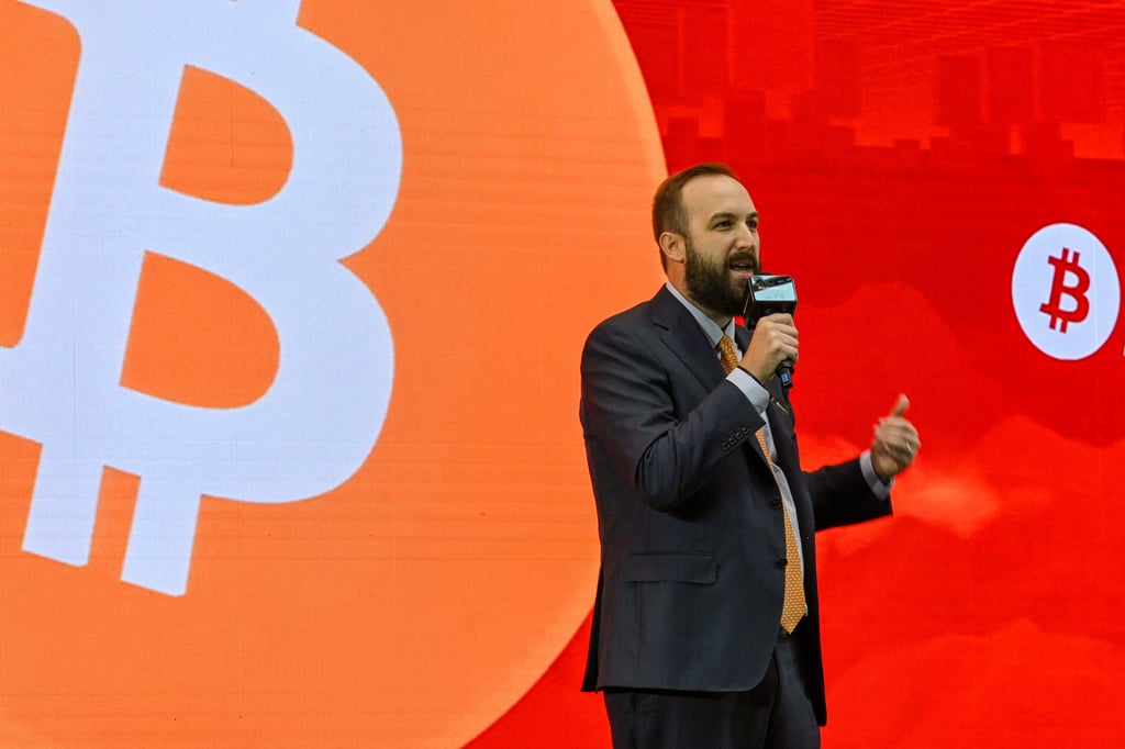 David Bailey, co-founder and CEO of BTC Inc, gives opening remarks at Bitcoin Asia in Hong Kong on May 9, 2024. Photo: Matt Haldane
