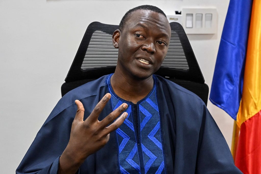 Chad’s Prime Minister Succes Masra addresses the media at his residence in N’Djamena on Wednesday. Photo: AFP