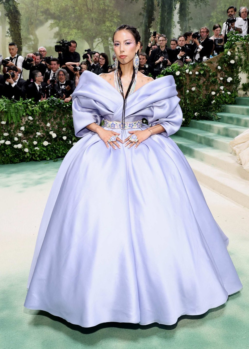 Model and actress Quannah Chasinghorse attends the 2024 Met Gala on May 6 wearing a custom gown by fast fashion retailer H&M and jewellery by indigenous designer Heather Dixon. Photo: Getty Images via AFP Model and actress Quannah Chasinghorse attends the 2024 Met Gala on May 6 wearing a custom gown by fast fashion retailer H&M and jewellery by indigenous designer Heather Dixon. Photo: Getty Images via AFP