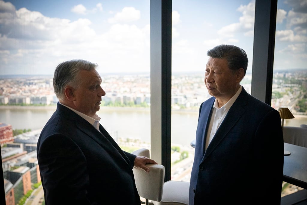 Hungarian Prime Minister Viktor Orban and Xi before a lunch in Budapest on Friday. Photo: Hungarian Prime Minister’s Press Office via EPA-EFE Hungarian Prime Minister Viktor Orban and Xi before a lunch in Budapest on Friday. Photo: Hungarian Prime Minister’s Press Office via EPA-EFE