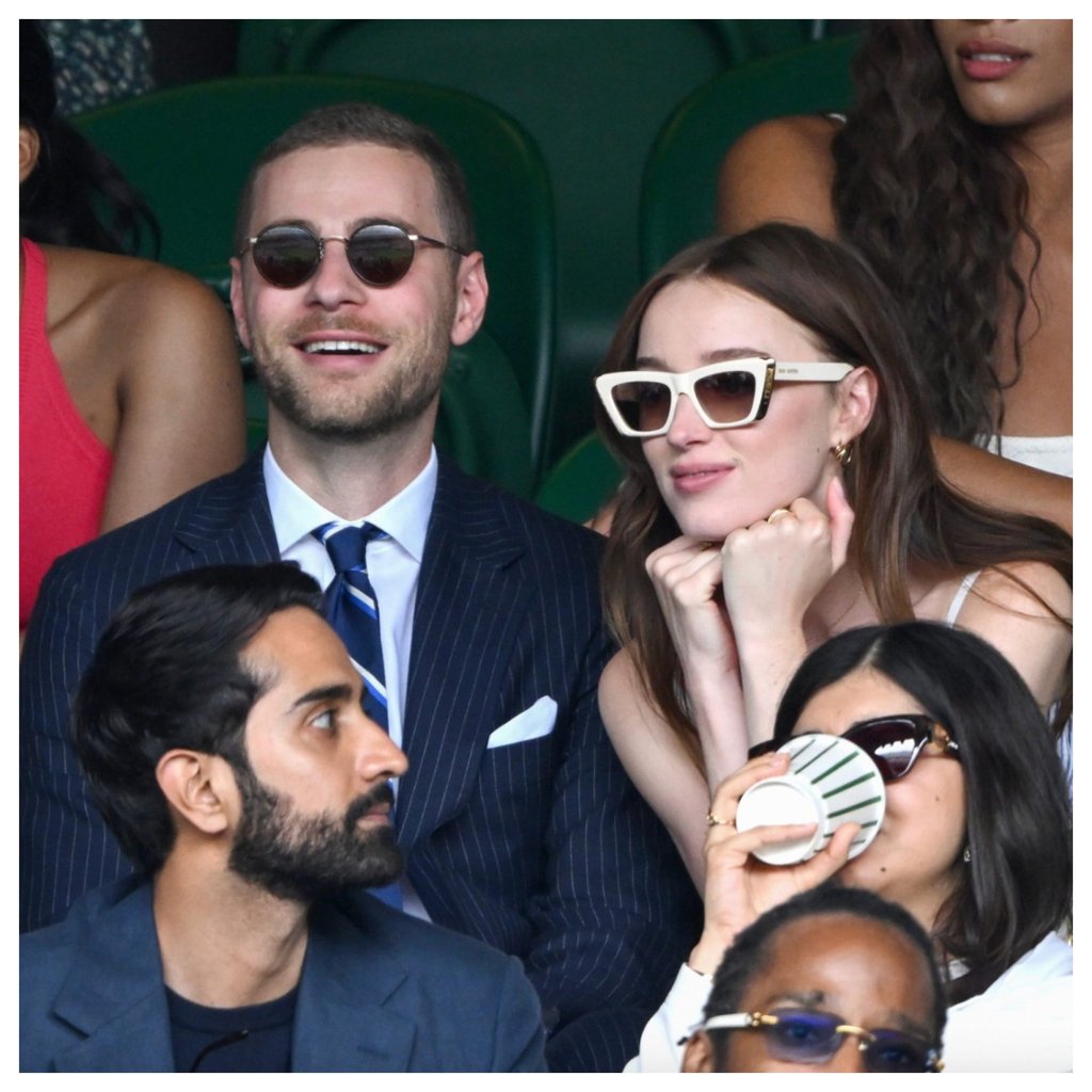 Phoebe Dynevor with Cameron Fuller at Wimbledon last July. Photo: Instagram