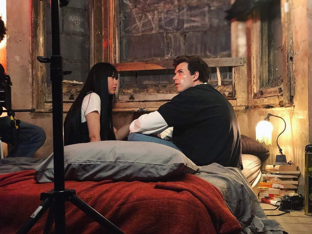 Luke Newton appears with co-star Shun Yin in a behind-the-scenes photo from the 2019 short film Youth in Bed. Photo: @lukenewtonuk/Instagram Luke Newton appears with co-star Shun Yin in a behind-the-scenes photo from the 2019 short film Youth in Bed. Photo: @lukenewtonuk/Instagram