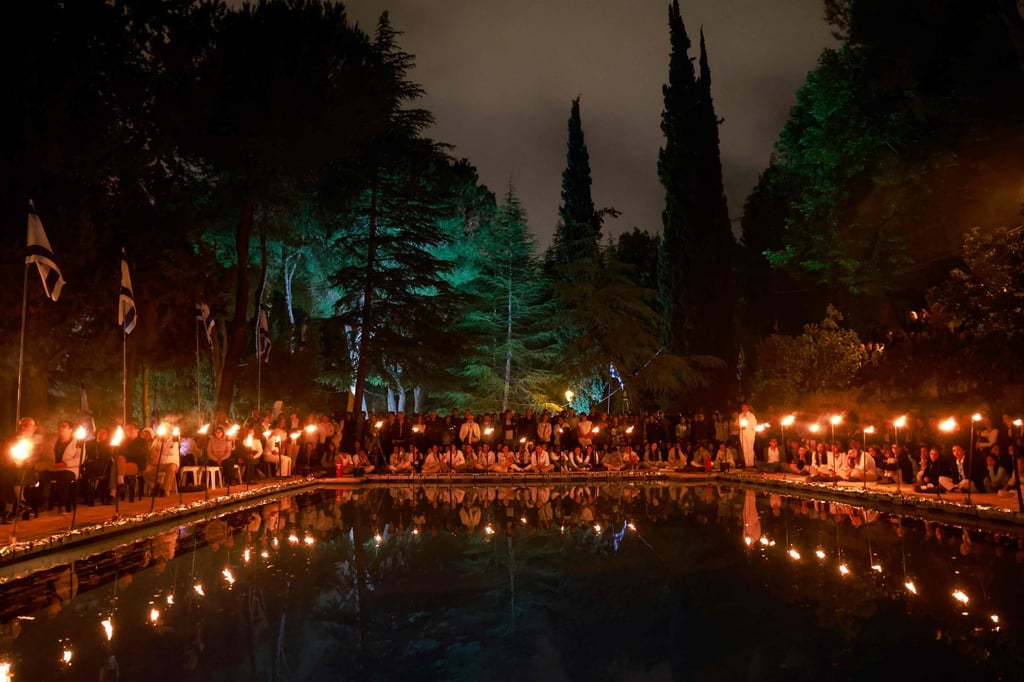 A Memorial Day commemoration for fallen Israeli soldiers in Jerusalem. Photo: AFP A Memorial Day commemoration for fallen Israeli soldiers in Jerusalem. Photo: AFP