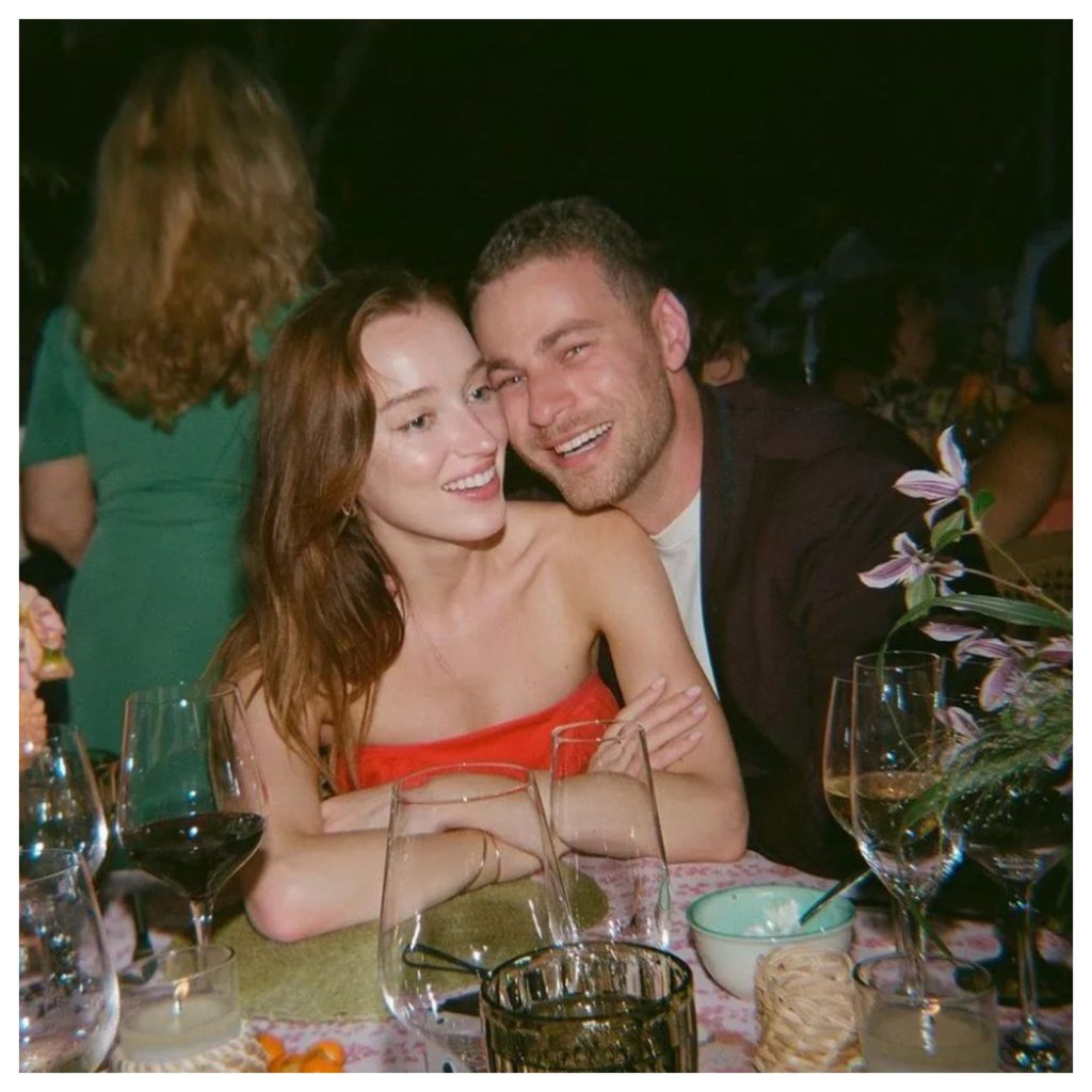 Phoebe Dynevor and Cameron Fuller at Joey King’s wedding. Photo: @phoebedynevorbrasil/Instagram