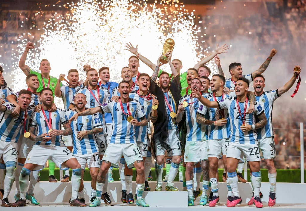 Argentina celebrate winning the 2022 Fifa World Cup in Qatar. Photo: Xinhua Argentina celebrate winning the 2022 Fifa World Cup in Qatar. Photo: Xinhua