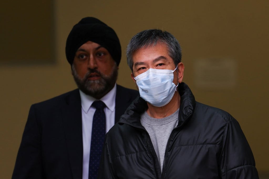 Bill Yuen leaves Westminster Magistrates’ Court in London after being charged with spying for Hong Kong. Photo: Reuters