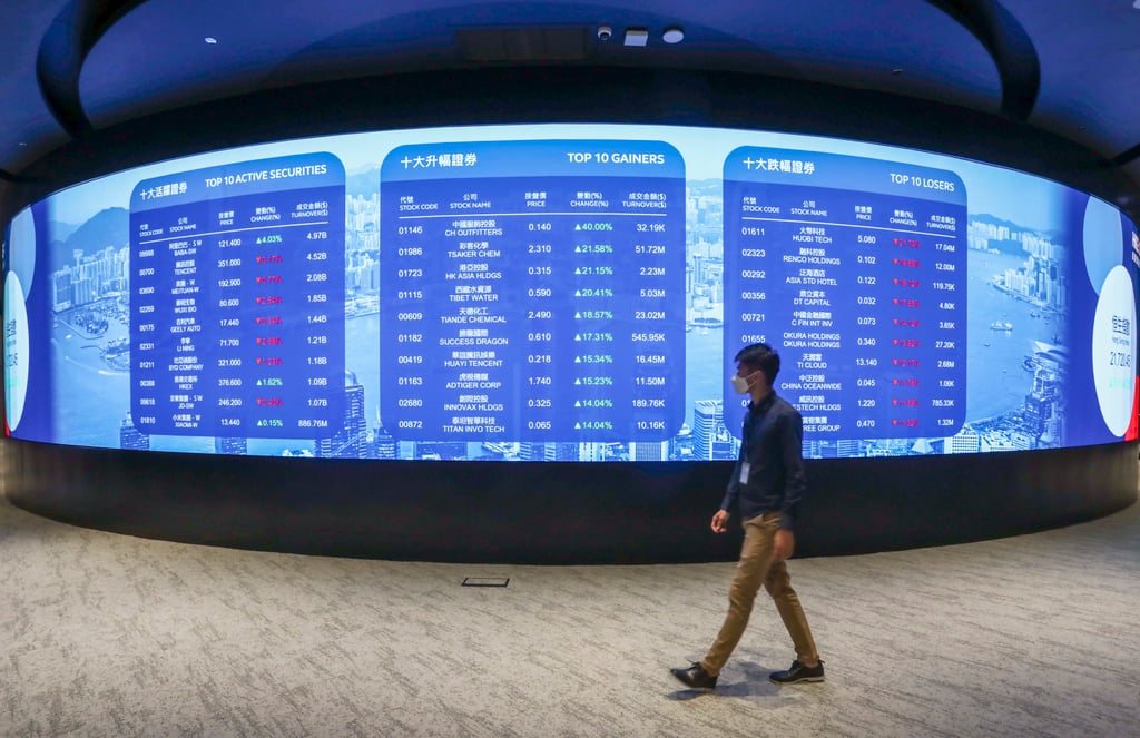 The Connect Hall inside the Hong Kong stock exchange in Central. Photo: Jonathan Wong The Connect Hall inside the Hong Kong stock exchange in Central. Photo: Jonathan Wong