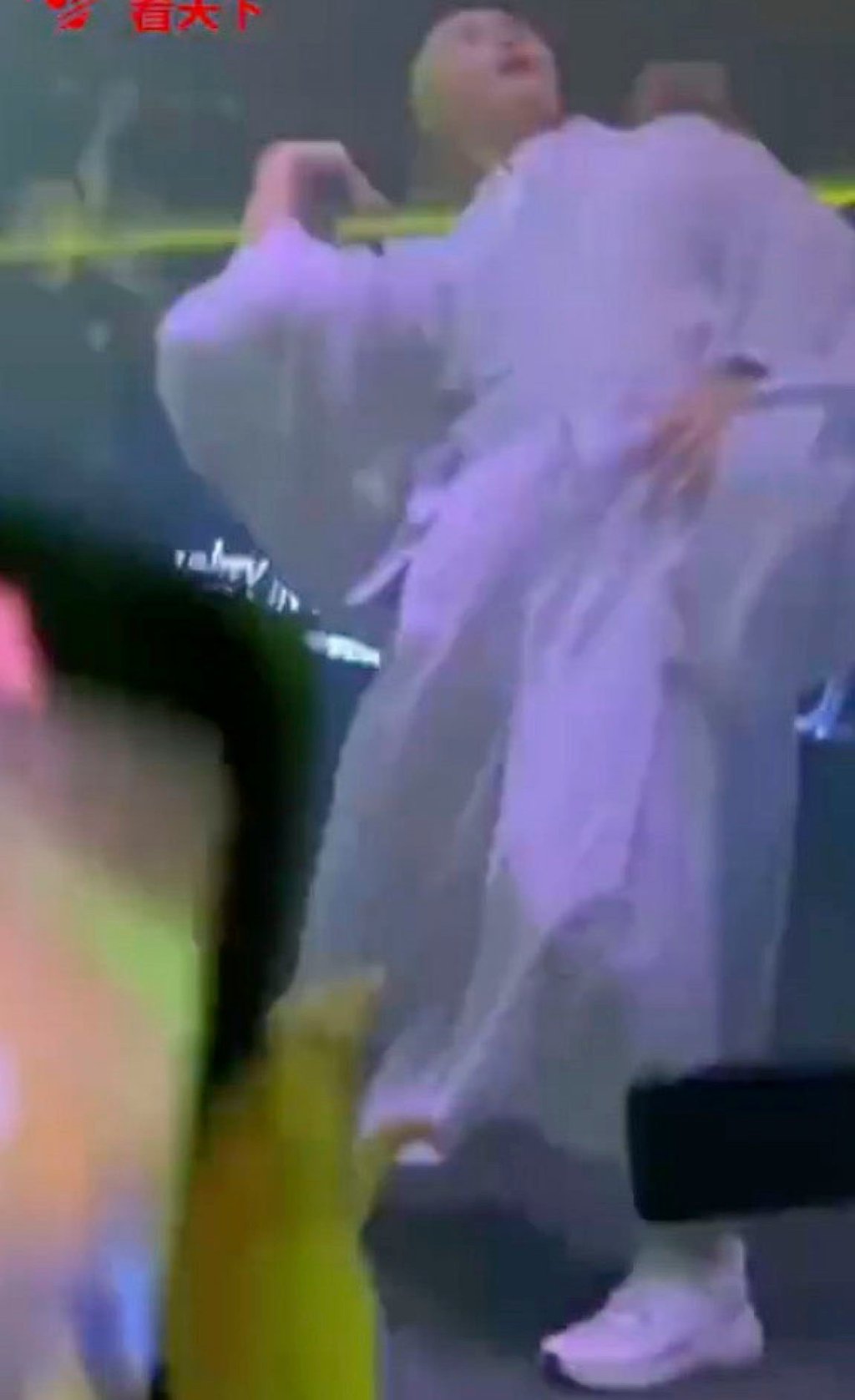 The controversial DJ, whose moves have upset Buddhists, struts his stuff in front of revellers. Photo: Weibo