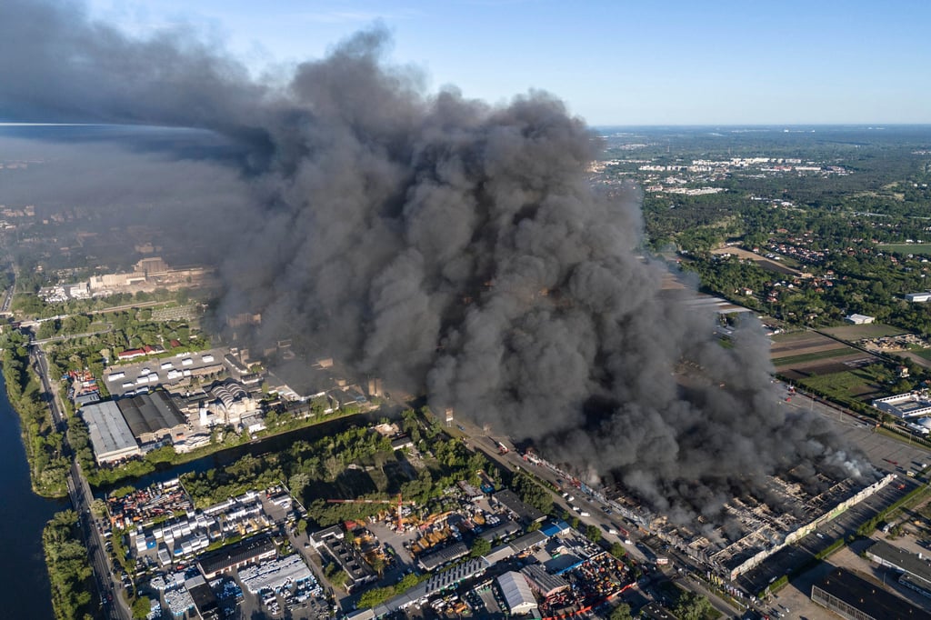 The fire broke out Sunday morning. Photo: AP