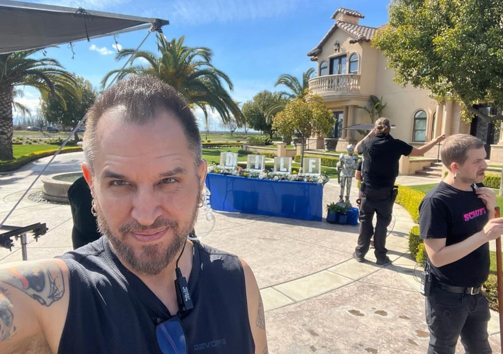 Barrett Blade on the set of For the Love of Dilf. Photo: @barrettblade777/Instagram Barrett Blade on the set of For the Love of Dilf. Photo: @barrettblade777/Instagram
