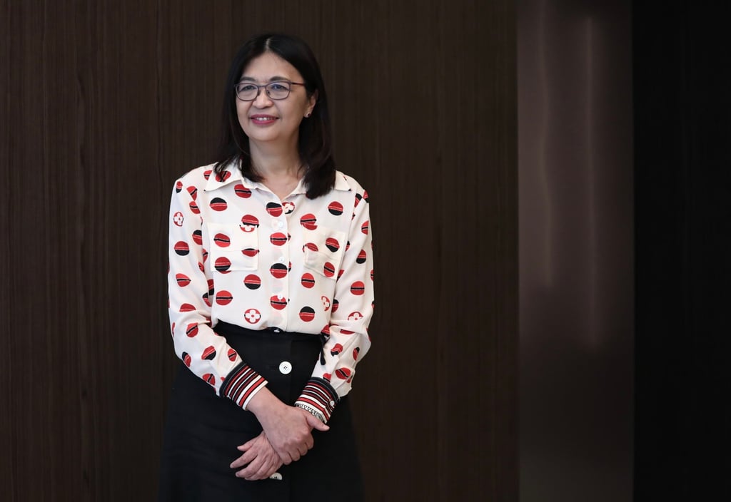 Securities and Futures Commission CEO Julia Leung Fung-yee, pictured at the SFC offices in Quarry Bay in September 2021. Photo: Jonathan Wong