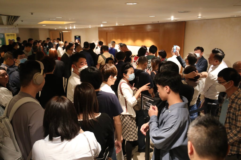 Buyers queue up in Tsim Sha Tsui for the launch of Topside Residences in May 2024. Photo: Xiaomei Chen