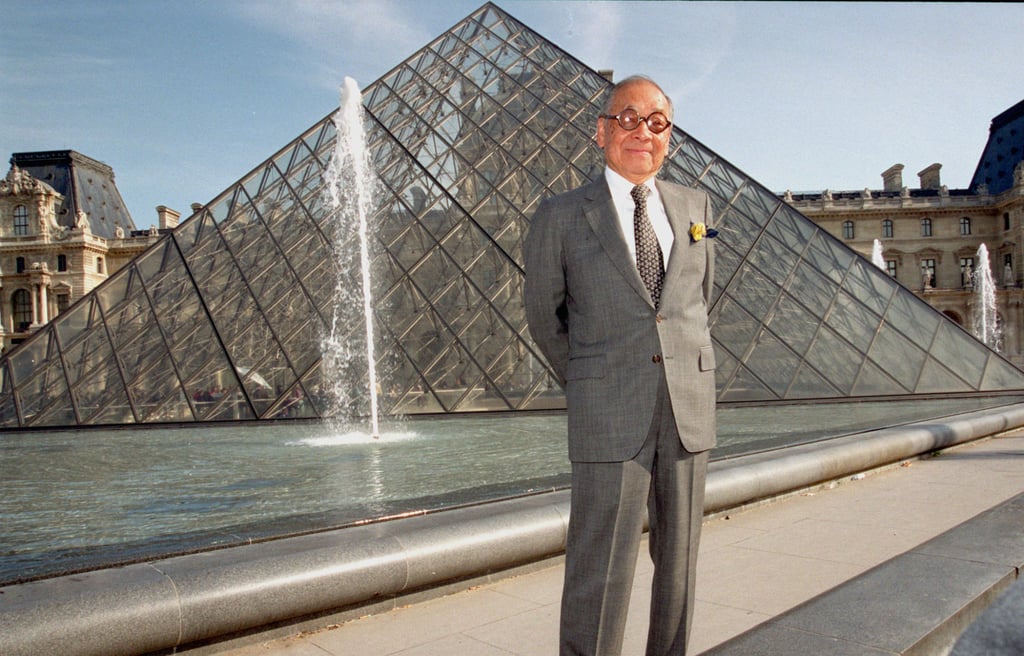 World-famous architect IM Pei at his landmark glass pyramid at the Louvre Museum in Paris. Photo: AP World-famous architect IM Pei at his landmark glass pyramid at the Louvre Museum in Paris. Photo: AP