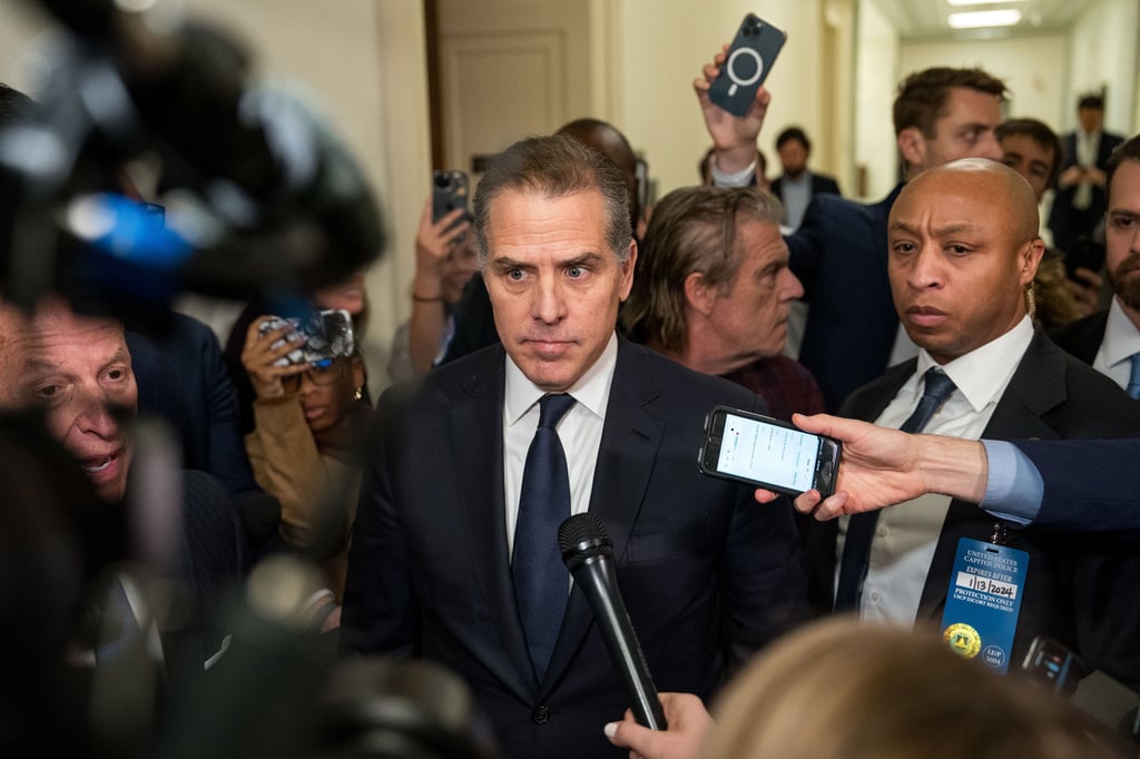 Hunter Biden, son of US president Joe Biden, leaves a meeting at Capitol Hill, in January. Photo: Getty Images