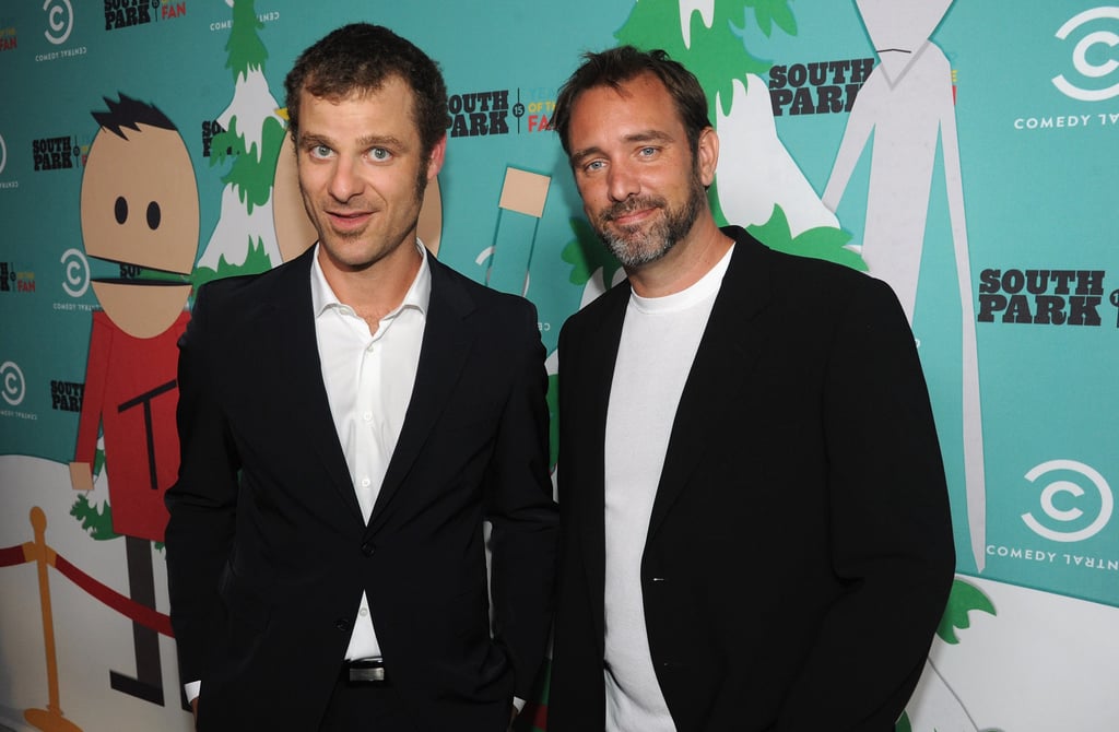 South Park writers/creators Matt Stone and Trey Parker arrive at the 15th anniversary celebrations for the show in California, in 2011. Photo: Getty Images