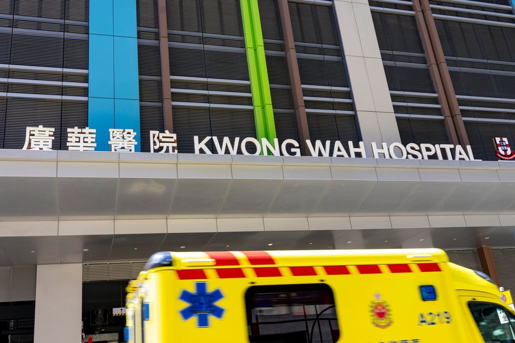 The students were transported to Kwong Wah Hospital in Yau Ma Tei. Photo: Warton Li The students were transported to Kwong Wah Hospital in Yau Ma Tei. Photo: Warton Li