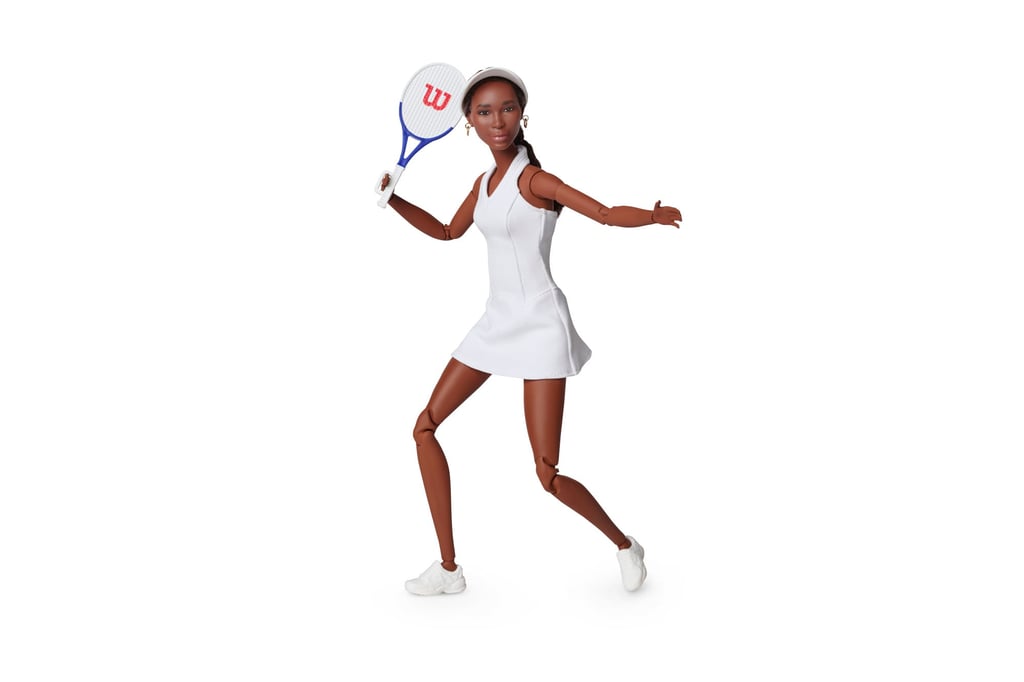 Venus Williams’ Barbie Doll wears earrings and comes with a miniature tennis racquet. Photo: AFP