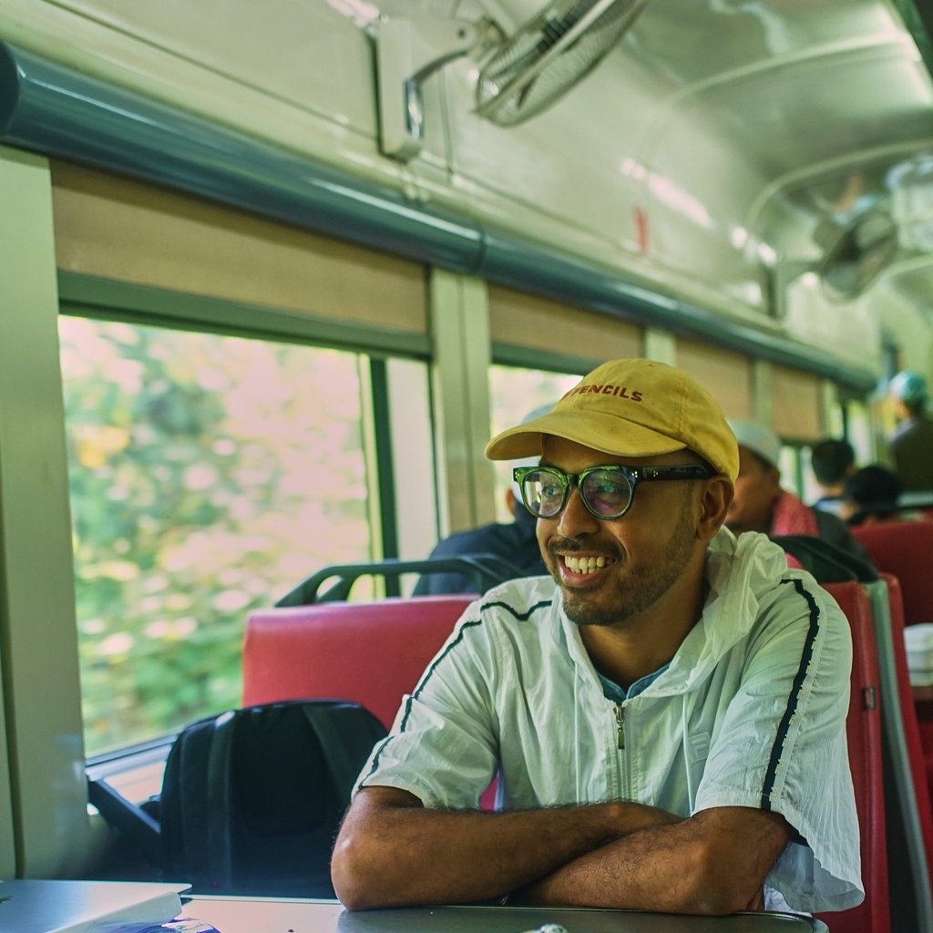 Train aficionado Amirul Ruslan, on the “Jungle Train” sleeper service. Photo: Amirul Ruslan