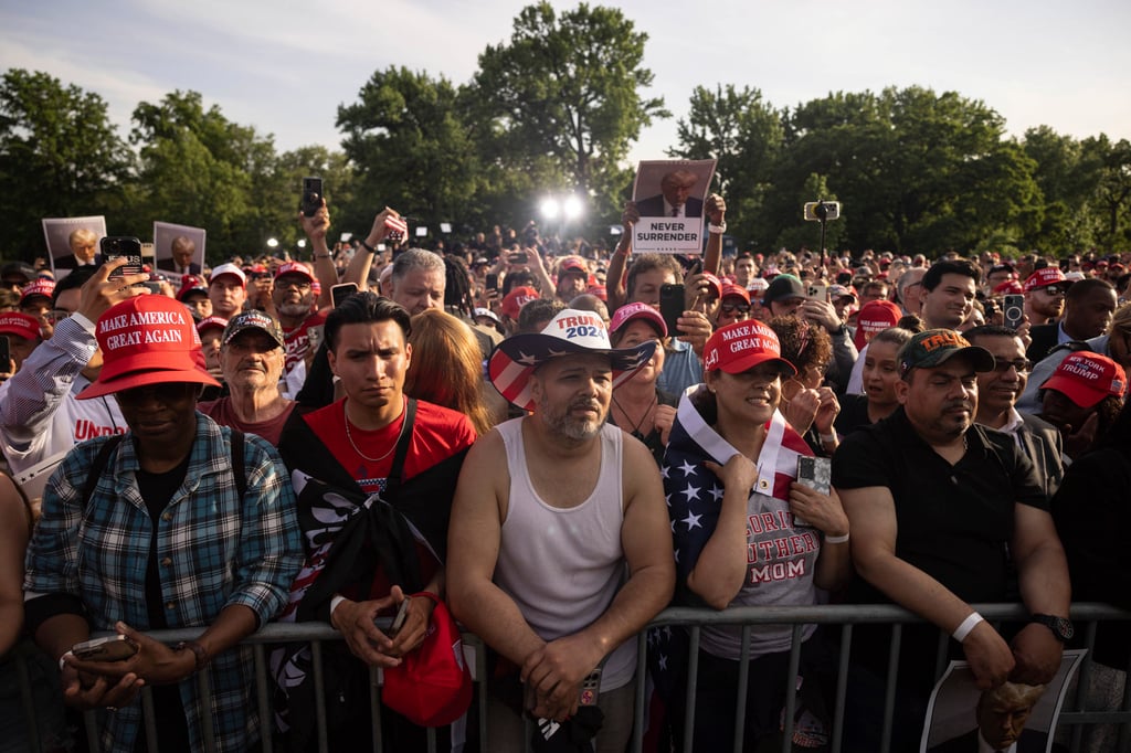 Trump supporters at the campaign rally. Photo: AP