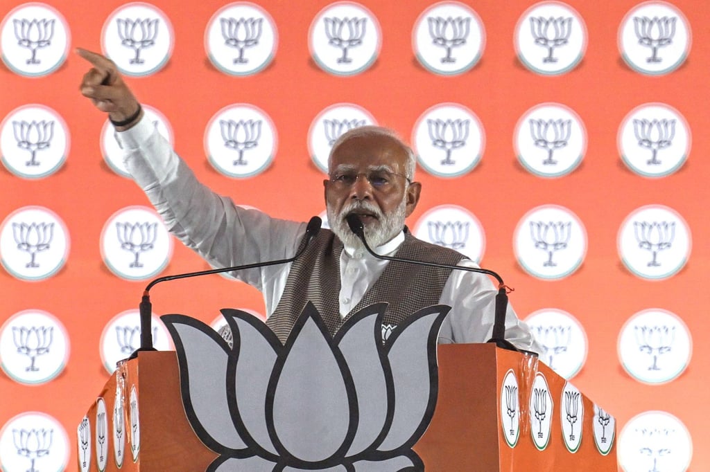 India’s Prime Minister Narendra Modi during an election campaign rally in New Delhi on May 18. Modi has rebuffed charges of income inequality in the country. Photo: AFP India’s Prime Minister Narendra Modi during an election campaign rally in New Delhi on May 18. Modi has rebuffed charges of income inequality in the country. Photo: AFP