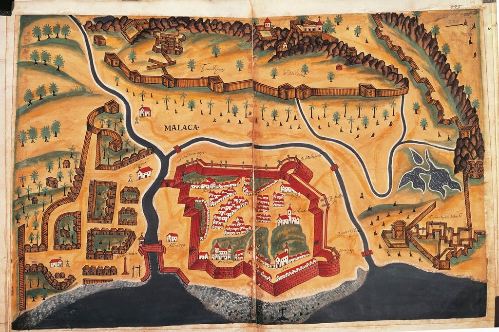 A 17th century map of Malacca. Photo: Getty Images A 17th century map of Malacca. Photo: Getty Images